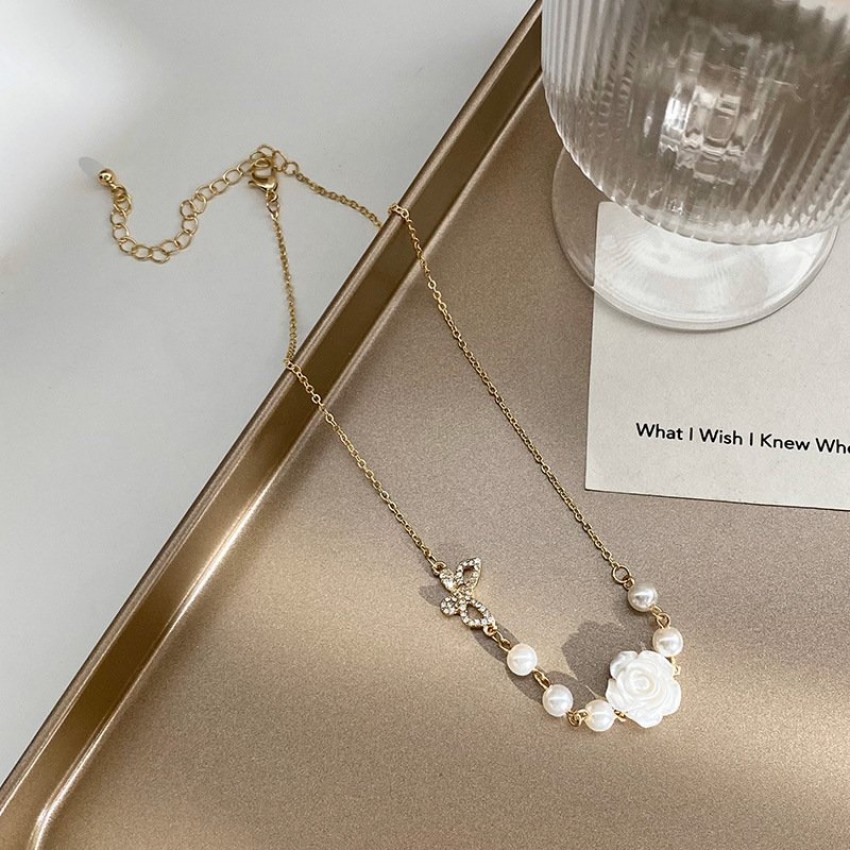 Rose Flower Necklace Clavicle Chain Necklace