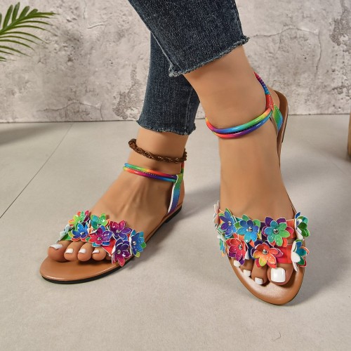Bohemian Flat Flower Strap Sandals Bohemian Flat Flower Strap Sandals